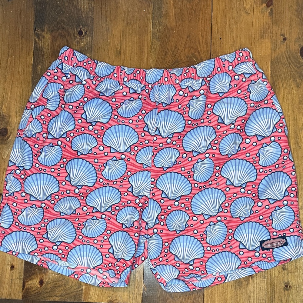 Vineyard Vines Men’s Pink And Blue Swim Trunks